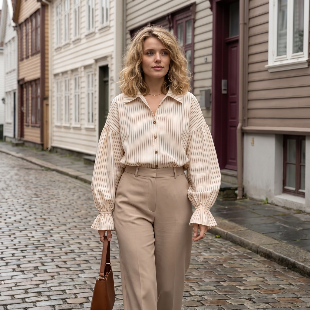 Solveig stripet skjorte