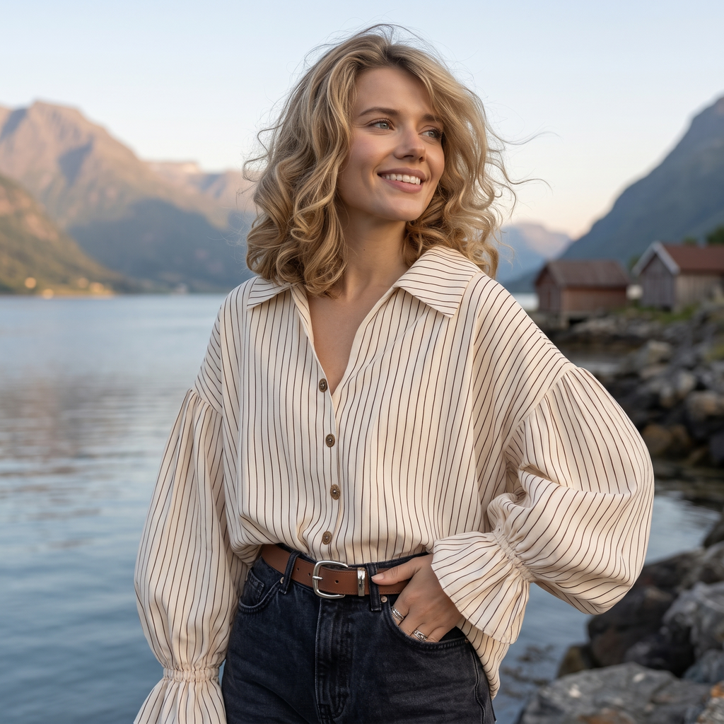 Solveig stripet skjorte